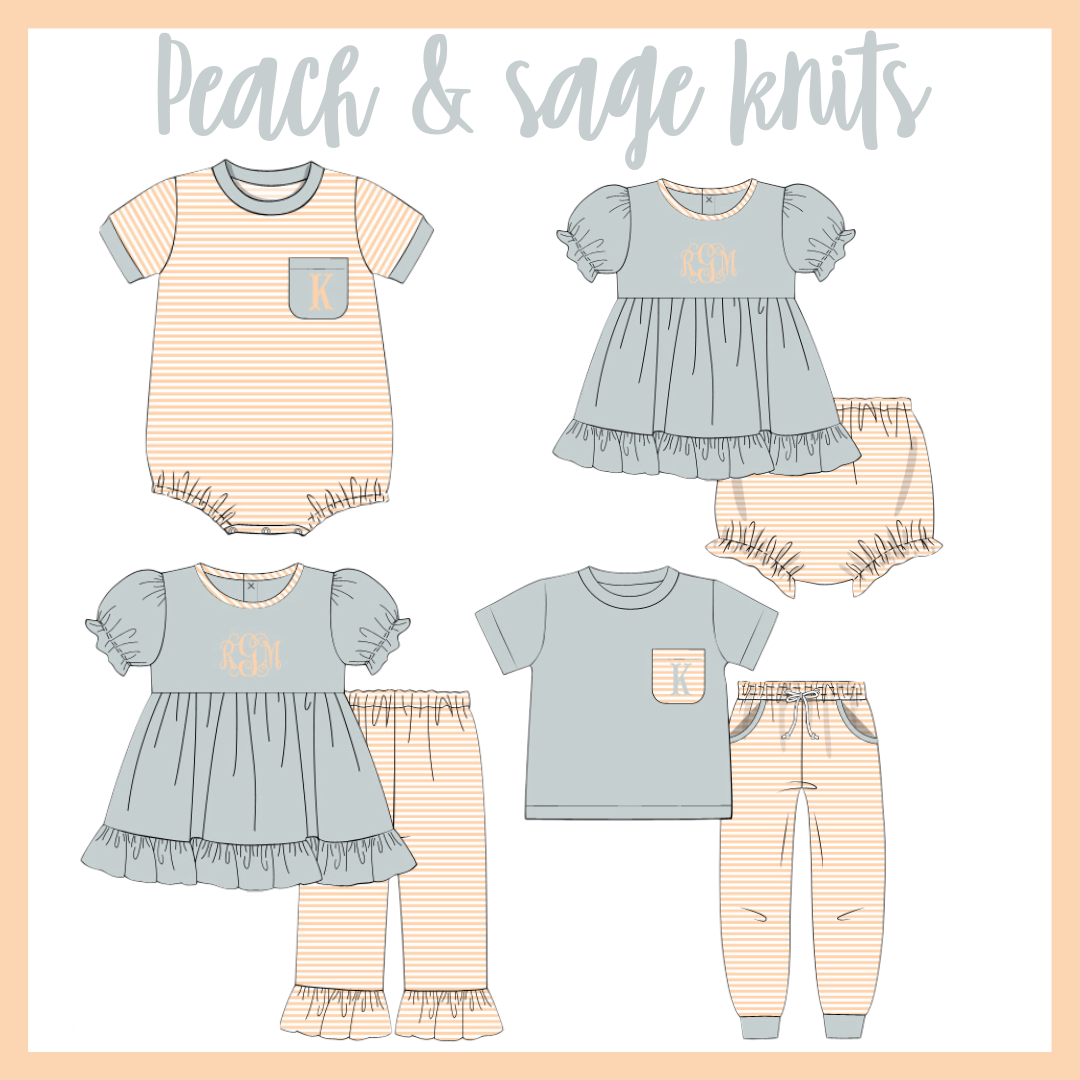 PO14 Peach & Sage Bloomer Set