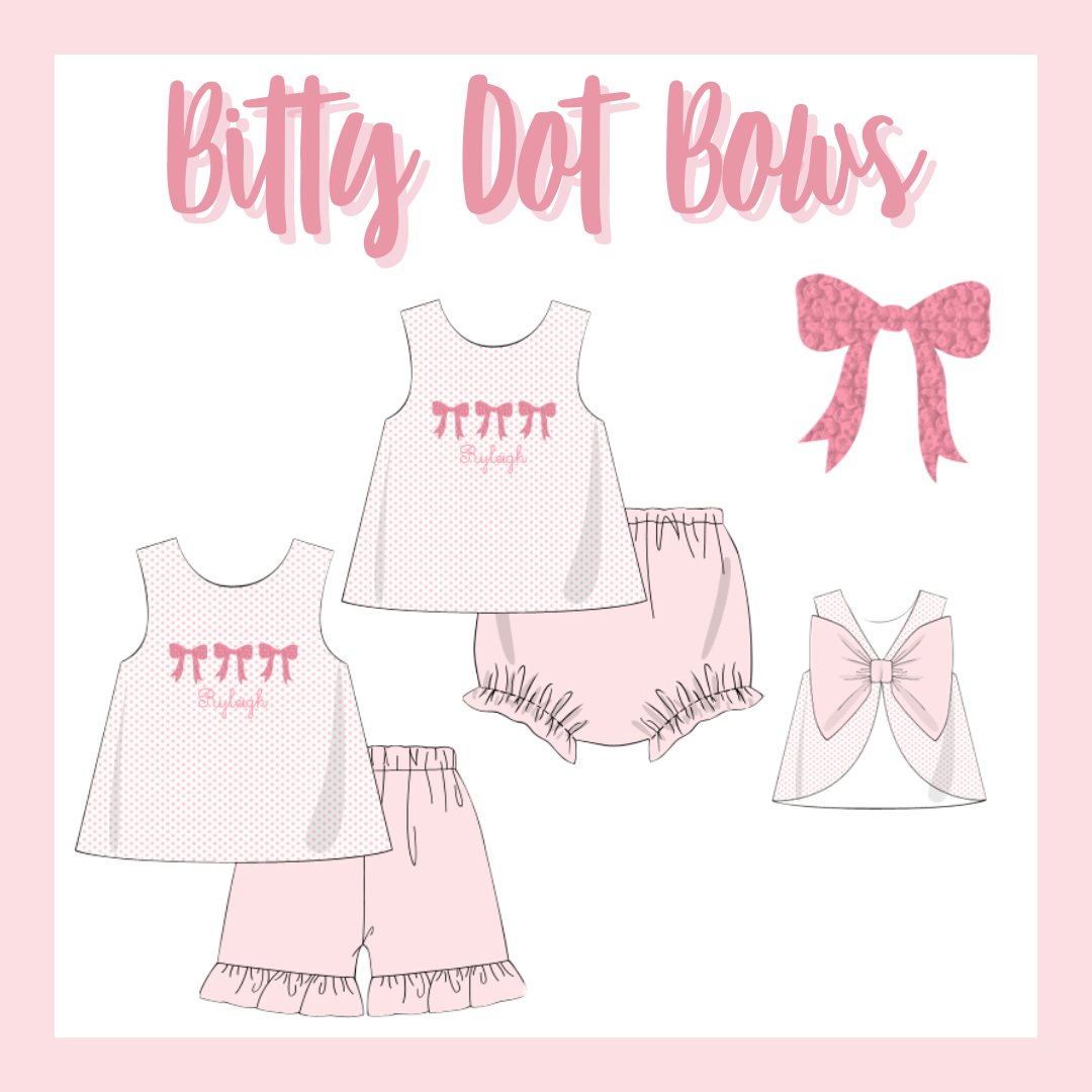 PO14 Bitty Dot Bows Short Set