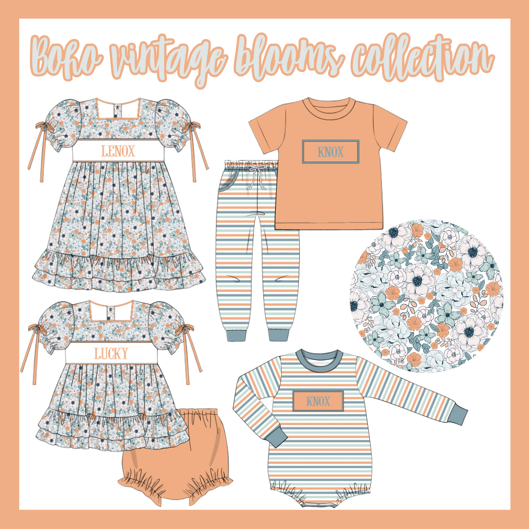 PO14 Boho Vintage Blooms Boy Set