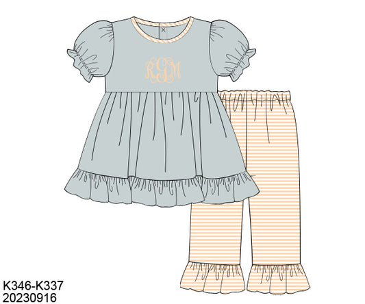 PO14 Peach & Sage Girl Pant Set