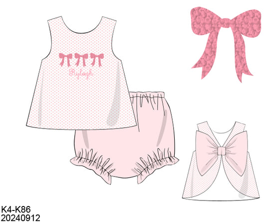 PO14 Bitty Dot Bows Bloomer Set